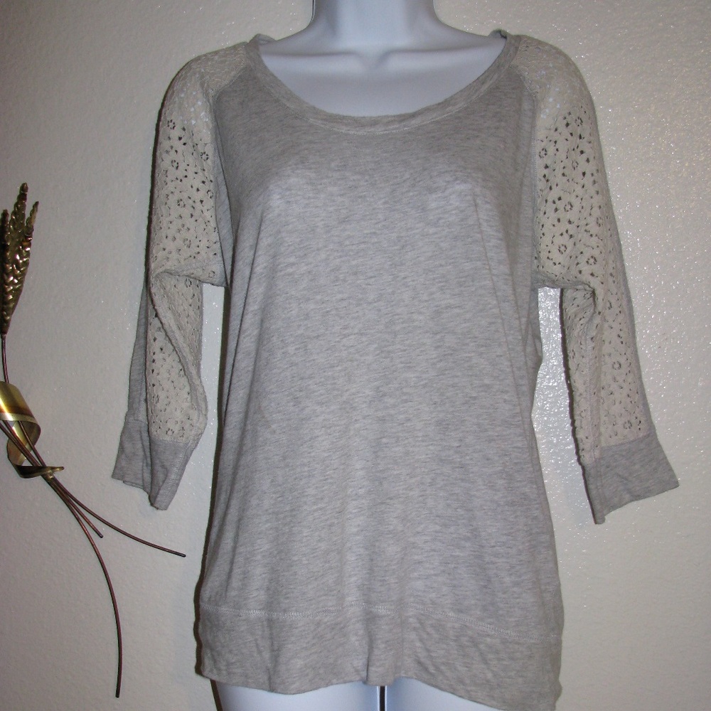 Express Lace Sleeve Knitshirt